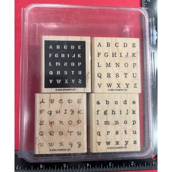 Gently Used Stampin Up! 2005 Alphabits Wood Mounted Rubber Stamp Set - Picture 1 of 4